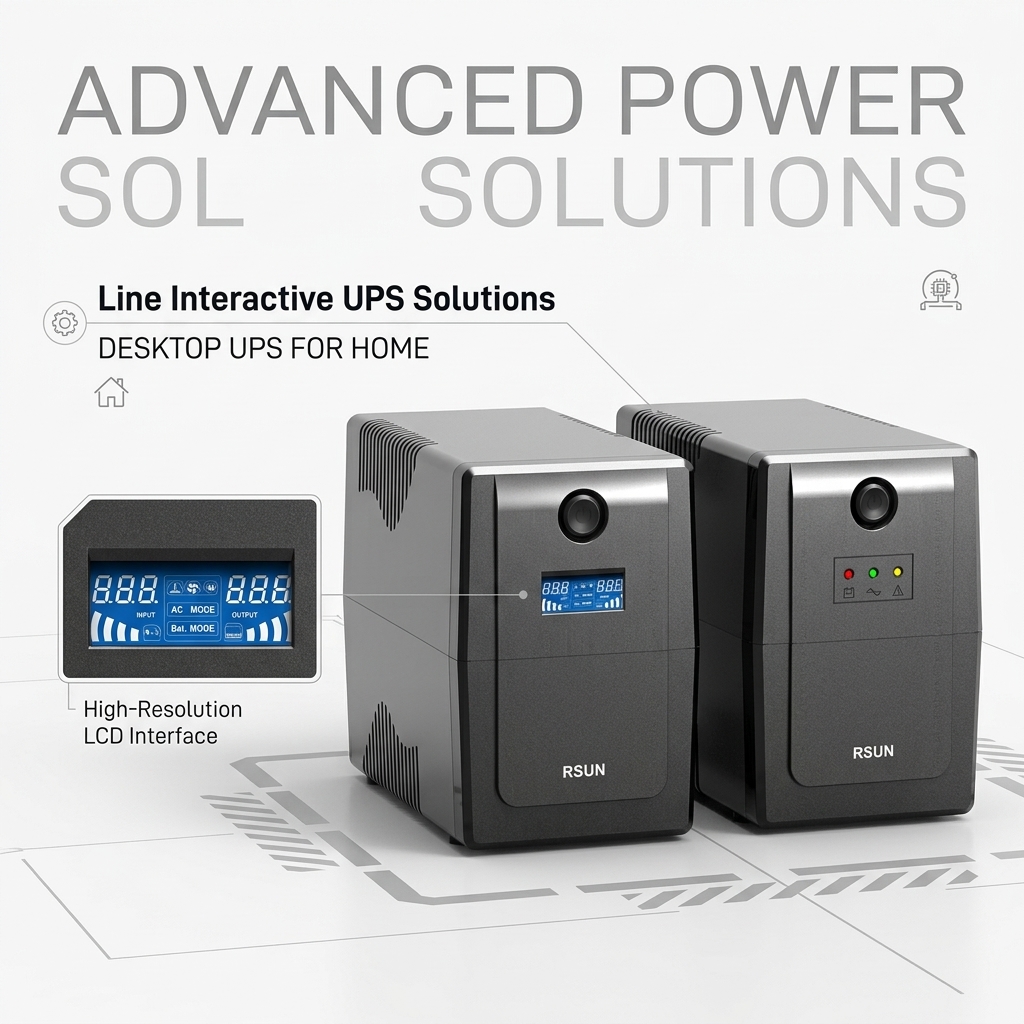 1500VA Line Interactive 900W LCD LED Single Phase UPS Systems Home UPS ...