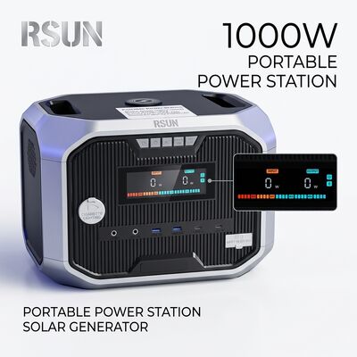 1000W Portable Power Station LiFePO4 Solar Generator with UPS Function LCD Bluetooth